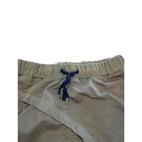 NWOT Army Green Loose Fit Asymmetrical‎ Elastic Drawstring Waist Joggers Small - Picture 3 of 5